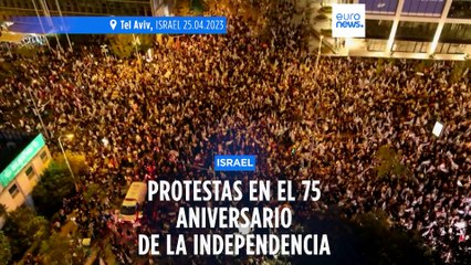 Israelíes manifiestan para inaugurar el 75 aniversario del Día de la Independencia