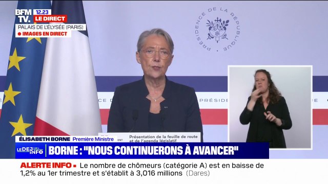 Élisabeth Borne: Cette feuille de route est une main tendue à toutes les bonnes volontés