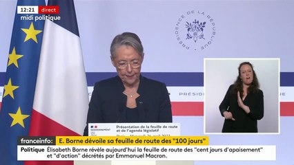 La Première ministre Elisabeth Borne: "Beaucoup nous prédisaient l'immobilisme, nous avons continué. Nous continuerons à avancer"