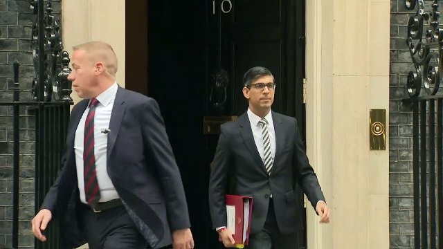 Rishi Sunak departs 10 Downing Street for PMQs
