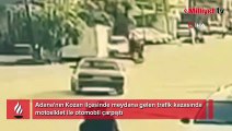 Motosikletle otomobil çarpıştı, sürücü savruldu