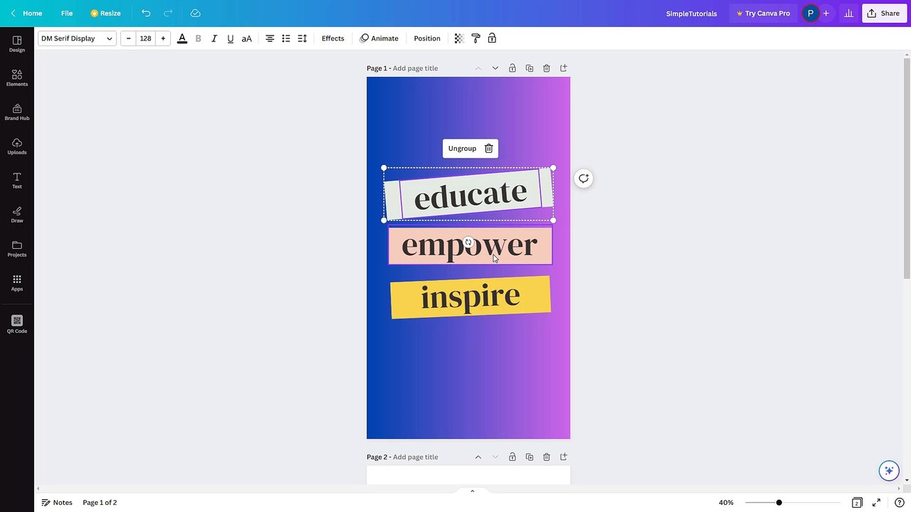 Canva Course Section 47 Adding Links to Layers