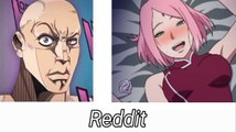 Naruto Girls VS Reddit ( the rock reaction meme)