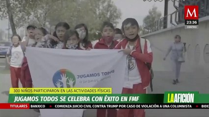 Una fiesta en el primer festival 'Jugamos Todos' con muchos niños en la FMF