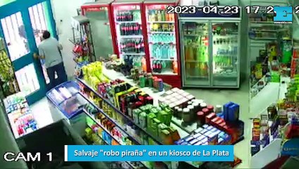 Salvaje "robo piraña" en un kiosco de La Plata