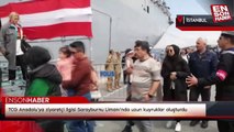 TCG Anadolu'ya ziyaretçi ilgisi Sarayburnu Limanı'nda uzun kuyruklar oluşturdu