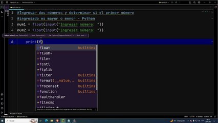 Ingresar dos números y determinar si el primer número ingresado es mayor o menor en Python