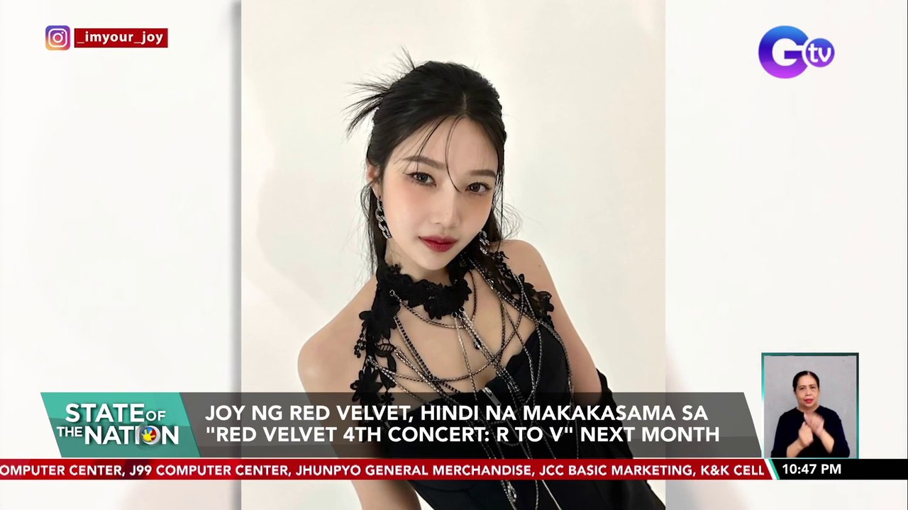 Joy ng Red Velvet, hindi na makakasama sa "Red Velvet 4th Concert: R to V" next month | SONA