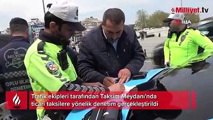 Taksim Meydanı'nda ticari taksilere yönelik denetim gerçekleştirildi