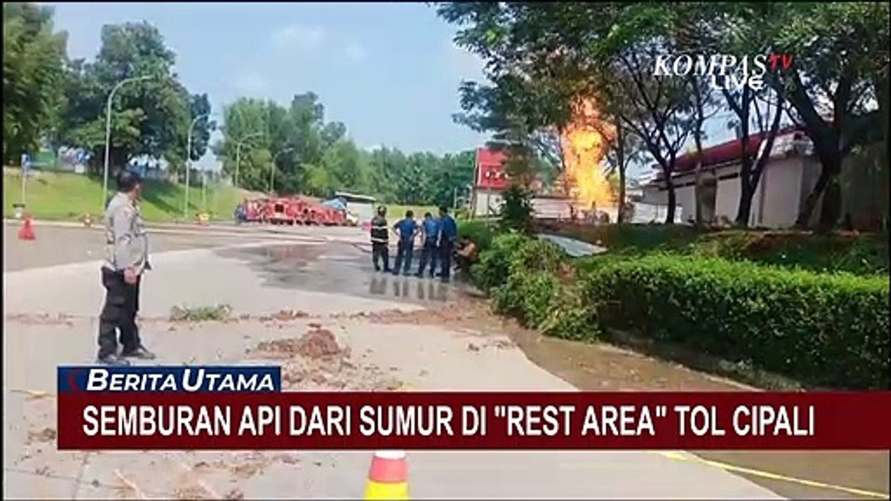 Semburan Api Tiba-Tiba Keluar dari Sumur di Rest Area Tol Cipali ...