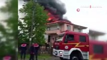 Kocaeli'de korkutan yangın: İki katlı evin çatısı, alevlere teslim oldu