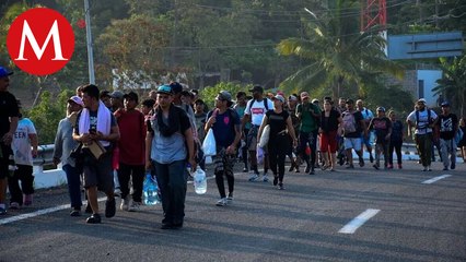 Caravana migrante pernoctará en Villa de Comaltitlán, Chiapas