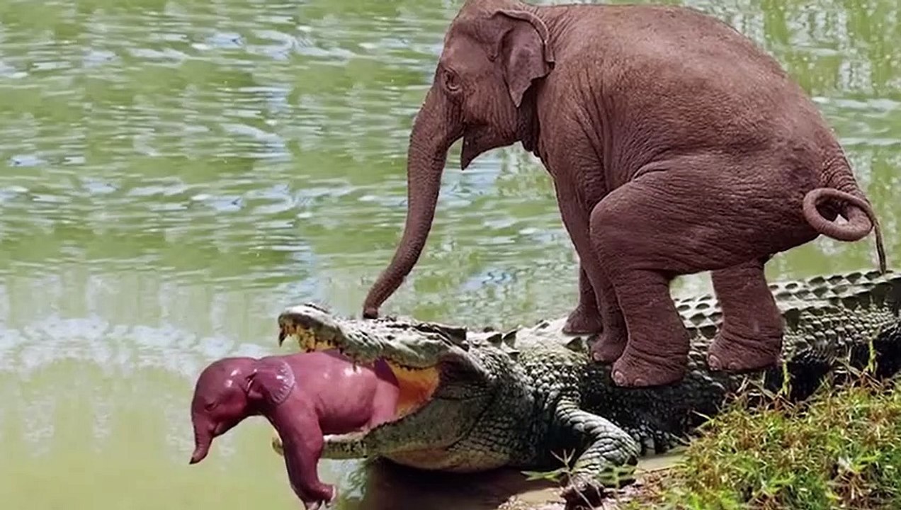 Young elephant survives attack by 14 Lions   One Day in the Life of an Elephant