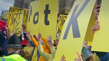 ‘Not my King’: Anti-monarchy group protests Charles’s visit to Liverpool