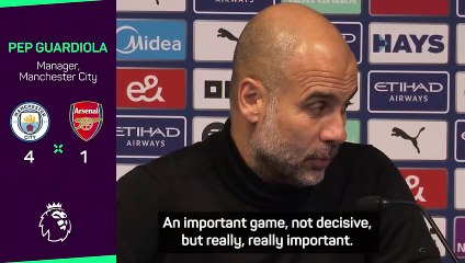 Guardiola delighted with 'important but not decisive' Arsenal win