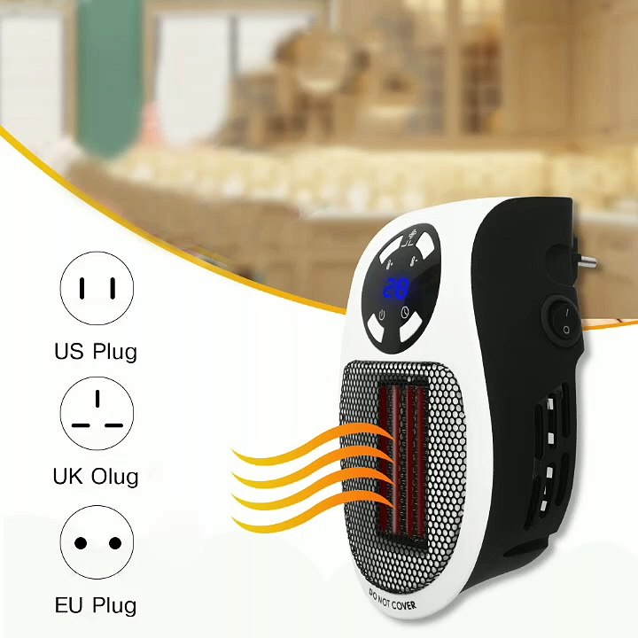 Portable Electric Heater Wall Fan Heater Handy Heating Stove Adjustable Thermostat Radiator Warmer Machine Home Appliance