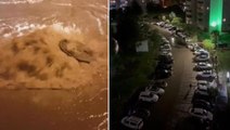 İzmir'de korkutan gece! Sağanak nedeniyle rögarlar taştı, site yönetimi uyarı için siren çaldı