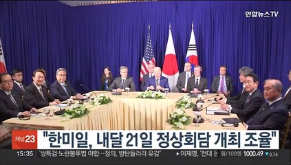 "한미일, 내달 21일 정상회담 개최 조율"