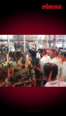 मुख्यमंत्री एकनाथ शिंदेचं नागपूर विमानतळावर असं झालं स्वागत