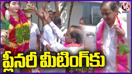 CM KCR In BRS Plenary Meeting At Telangana Bhavan | V6 News