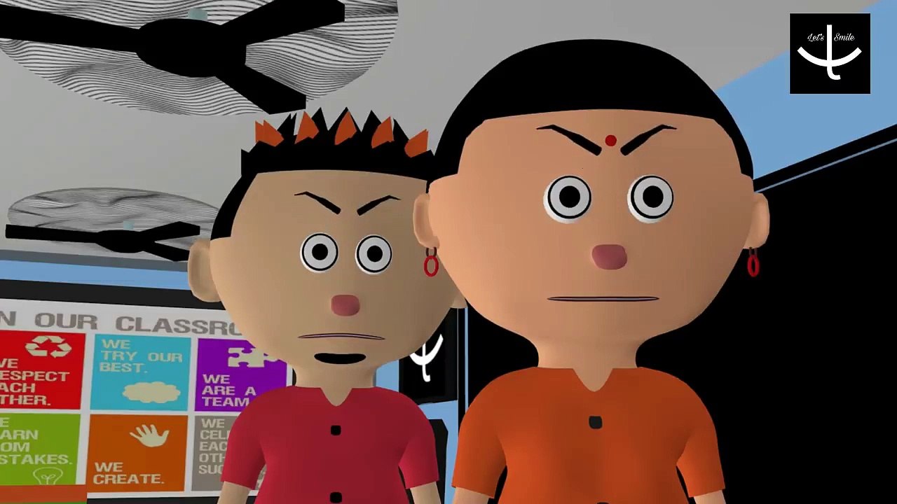 JOKE _ SCHOOL MAI SIR MADAM - LET'S SMILE _ Funny Cartoon Comedy _ Aashiq Teacher