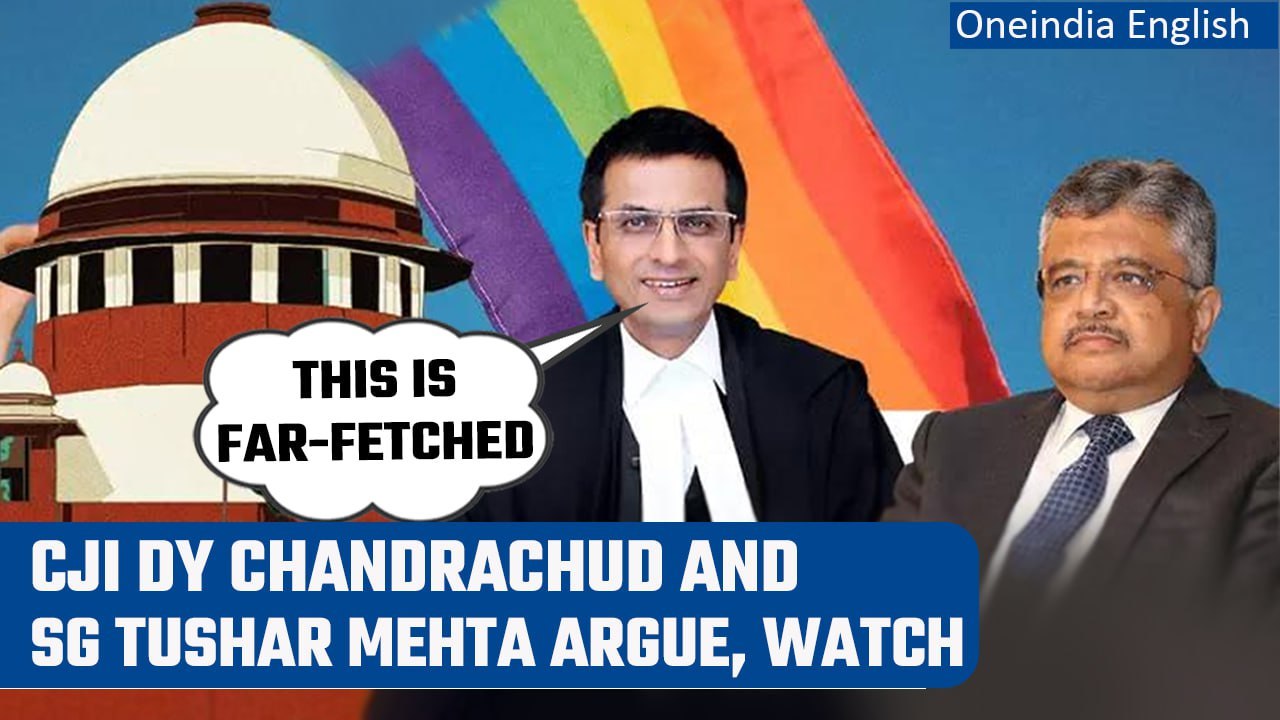 CJI DY Chandrachud and SG Tushar Mehta argue during Same-Sex marriage hearing | Oneindia News