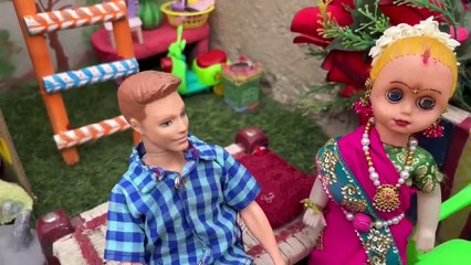 Barbie Doll All Day Routine In Indian Village Radha Ki Kahani Part -245_Barbie Doll Bedtime Story__