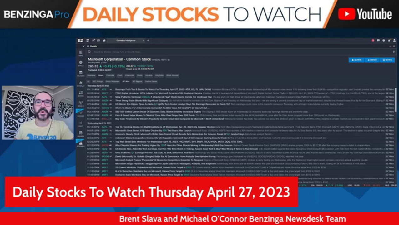 Daily Stocks To Watch April 27 ATVI SQ PI UAA DKNG video