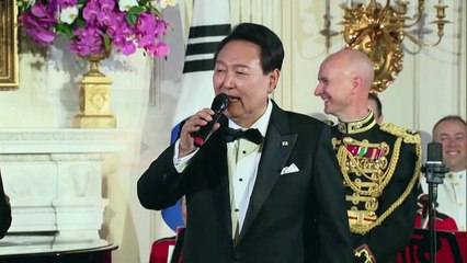 Presidente Yoon Suk Yeol canta na Casa Branca 🇰🇷