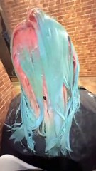 Pnk&Turquoise_Let's_make_Asian_hair_brighter#inner_color_#purplehair_#designcolor_#dye_hair_#haircolor_#shorts_#viralshorts