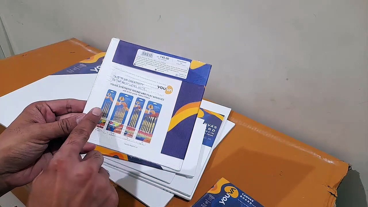 Unboxing and Review of Navneet Youva  Primed Canvas Board for Acrylic and Oil Colour Painting