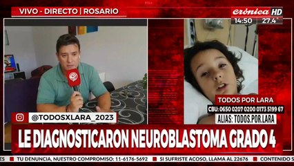 Todos por Lara: tiene 7 años y necesita $85 millones para pagar su tratamiento contra el cáncer