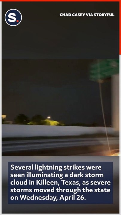 Lightning Illuminates Dark Clouds as Storms Sweep Across Central Texas