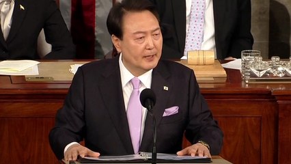 尹 "민주주의 위기...미국과 '자유의 나침반' 될 것" / YTN