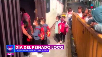 Celebración del Día del Niño con peinados locos