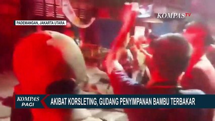 Detik-detik Pemadaman Kebakaran Gudang Bambu di Pademangan Jakarta Utara