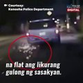 Sasakyang flat ang gulong, nagliyab sa highway! | GMA News Feed