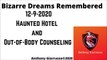 Bizarre Dreams Remembered 12-9-2020 Haunted Hotel and Out-of-Body Counseling