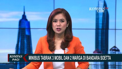 Akibat Sopir Hilang Kendali, Minibus Tabrak 3 Mobil dan 2 Warga di Bandara Soetta