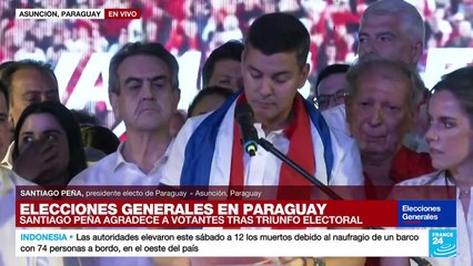 "No los vamos a defraudar": Santiago Peña es el presidente electo de Paraguay