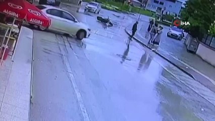 Anne ve çocuğunun ölümden döndüğü anlar kamerada