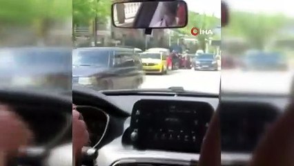 Bursa’da kavga ettiği sürücüyü az daha eziyordu, o anlar kameralarda