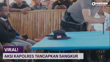 Viral! Aksi Kapolres Nagekeo Tancapkan Sangkur di Hadapan Warga