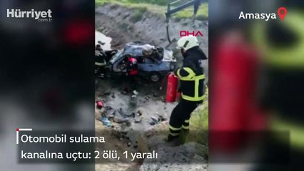 Otomobil sulama kanalına uçtu! 2 ölü, 1 yaralı