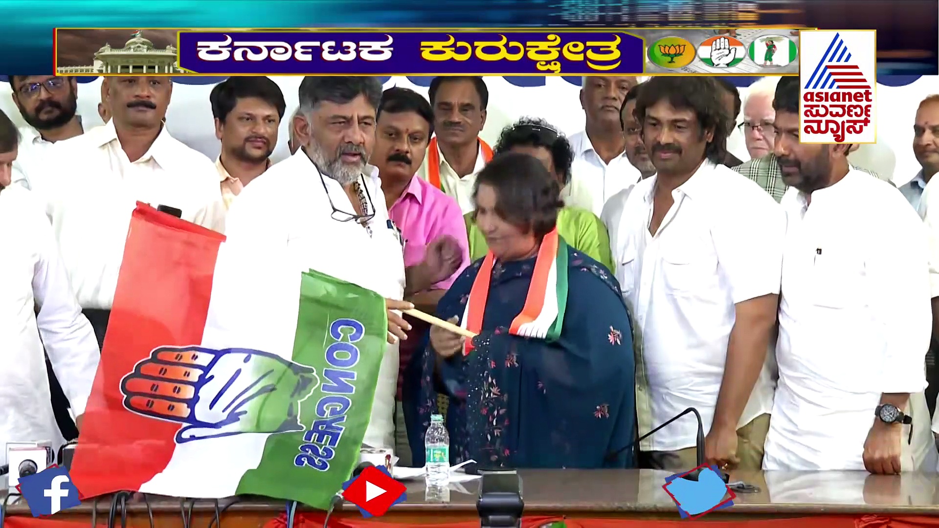 ಕಾಂಗ್ರೆಸ್‌ ಸೇರಿದ ಗೀತಾ ಶಿವರಾಜ್‌ ಕುಮಾರ್‌: ಸಹೋದರನ ಪರ ಸೊರಬದಲ್ಲಿ ಪ್ರಚಾರ 