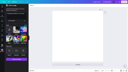 Canva Course Section 49 Text to Image