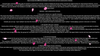 How to know the difference between constructive and non-constructive criticism.