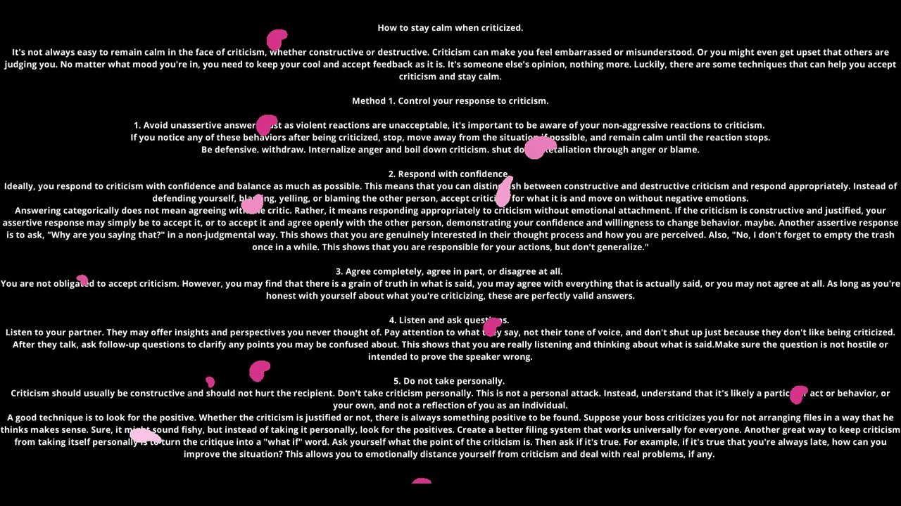 How to stay calm when criticized.