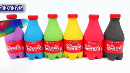 Playtime Video for Kids | Making Rainbow Bottles with Kinetic Sand Cutting | Color Fun #satisfying