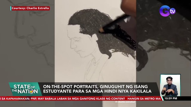 On-the-spot portraits, ginuguhit ng isang estudyante para sa mga hindi niya kakilala | SONA